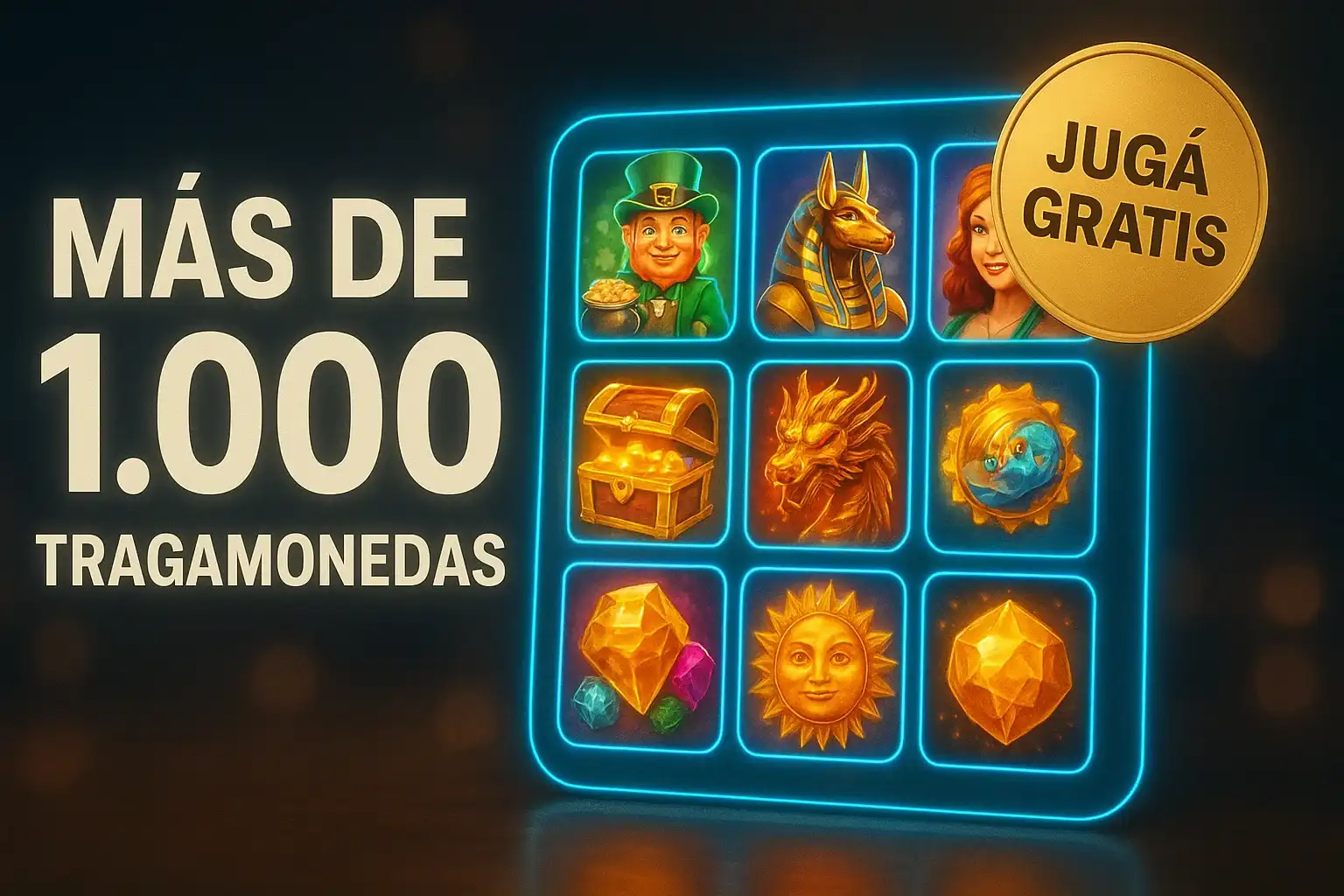Banner de casino: más de 1.000 tragamonedas y jugá gratis, estilo argentino